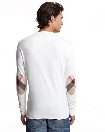 Burberry Long Sleeve Shirt with Check Elbow Patches